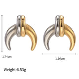 Silver Gold Moon Earrings