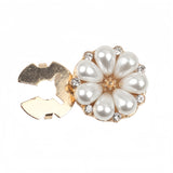 Pearl Flower Button Brooch