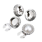 Round Pearl Halo Button Brooch