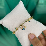 Crowned Evil Eye Charm Bracelet