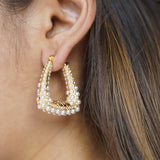 Statement Abstract Pearl Earrings