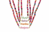 Personalised Beaded Rainbow Kids Enamel Name Necklace