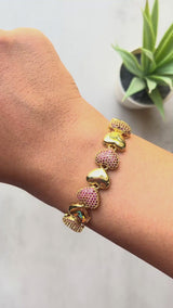 Scarlet Bubble Heart Bracelet