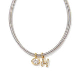 Noir Diamond Charm Initial Necklace