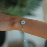 Round Studded Evil Eye Bracelet