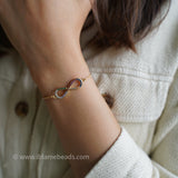 Multicolored infinity bracelet