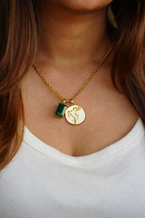 Green Stone With Coin