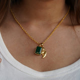 Green Stone With Half Moon