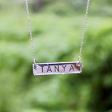 Personalized engraved horizontal necklace