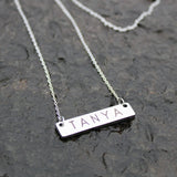Personalized engraved horizontal necklace