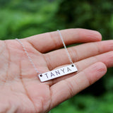 Personalized engraved horizontal necklace