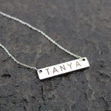 Personalized engraved horizontal necklace