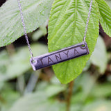 Personalized engraved horizontal necklace