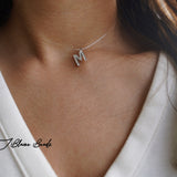 Silver Studded Initial necklace