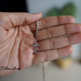 Silver Studded Initial necklace