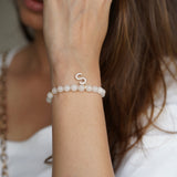 Moon stone initial bracelet