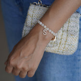 Moon stone initial bracelet