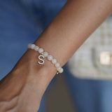Moon stone initial bracelet