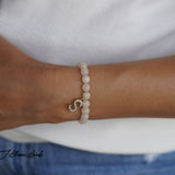 Moon stone initial bracelet