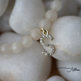 Moon stone initial bracelet