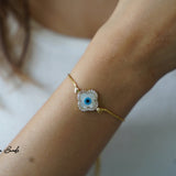 Clover evil eye bracelet