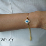 Clover evil eye bracelet