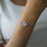 Clover evil eye bracelet