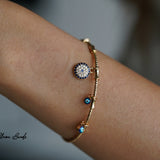 Round Multi Evil Eye Charm Bracelet