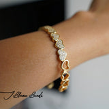 Studded Half Heart Cuff