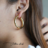 Minimal round hoop earrings