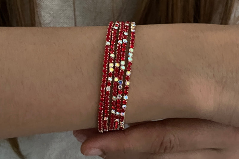 Luna Scarlet Confetti Bracelets - Set of 5