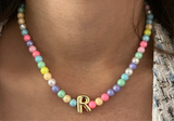 Set of 2 - Colorful Necklace and Bracelet with Initial (Newly Launched)