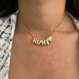 Mini Bubble Initial Name Necklace