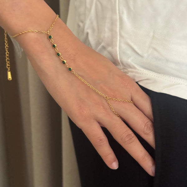 Minimal Greenstone Hand Chain