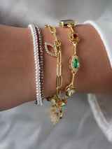 Moonlight Wrap Bracelet with Pyrite Stones