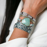 Seafoam Soul Stone Wrap Bracelet