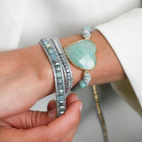 Seafoam Soul Stone Wrap Bracelet