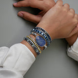 Lapis Glow Stone Wrap Bracelet