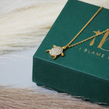 Lunar Turtle Charm Necklace