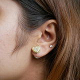 Heart & Pearl Duo Studs Earring