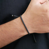 Obsidian Minimalist Cord Bracelet