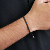 Obsidian Minimalist Cord Bracelet