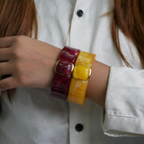 Chunky Acrylic Resin Stretch Cuff Bracelet