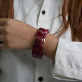 Chunky Acrylic Resin Stretch Cuff Bracelet