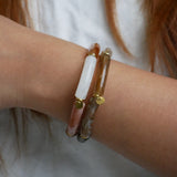Set Of Two Autumn Gemstone Stretch Bracelet