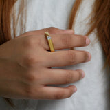 Golden Prism Crystal Ring
