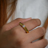 Golden Prism Crystal Ring