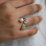 Luxe Pearl Crystal Ring