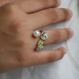 Luxe Pearl Crystal Ring
