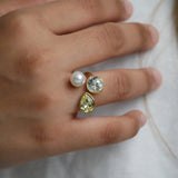 Luxe Pearl Crystal Ring